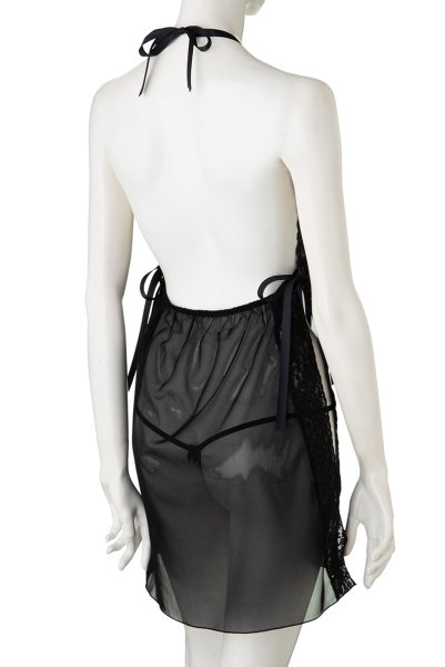 画像10: Lula chemise  | サイドスリットがセクシーなベビードール・シースルー・ブラック | Anais アナイス センシュアルランジェリー (10)