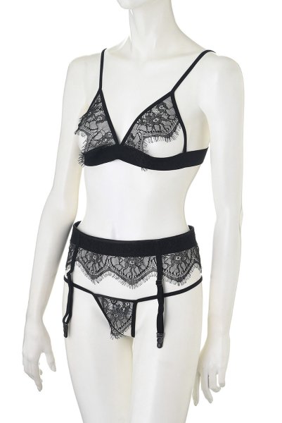 画像8: Oriah 3pcs set  | トップレスブラ＆ガーターベルト＆クロッチレスタンガ3点セット・黒 | Anais アナイス センシュアルランジェリー (8)