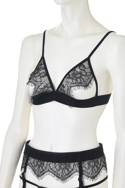 画像10: Oriah 3pcs set  | トップレスブラ＆ガーターベルト＆クロッチレスタンガ3点セット・黒 | Anais アナイス センシュアルランジェリー (10)