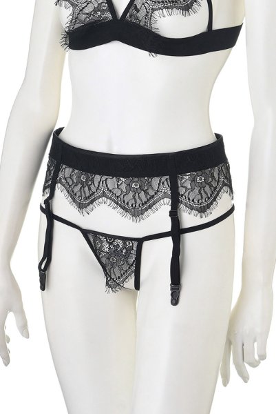 画像12: Oriah 3pcs set  | トップレスブラ＆ガーターベルト＆クロッチレスタンガ3点セット・黒 | Anais アナイス センシュアルランジェリー (12)