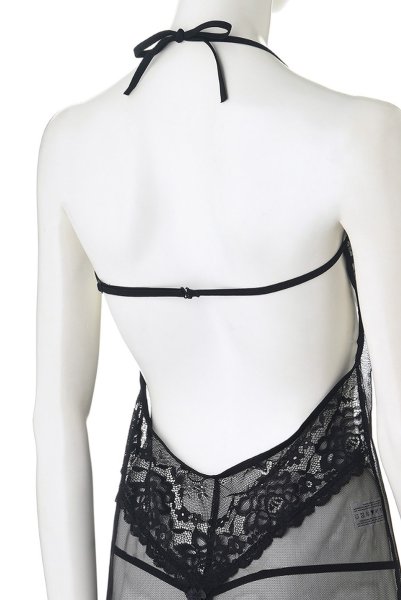 画像5: Rosana chemise  | ホルターネックのシースルー・スリップドレス＆Tバック2点セット・ブラック | Anais アナイス センシュアルランジェリー (5)