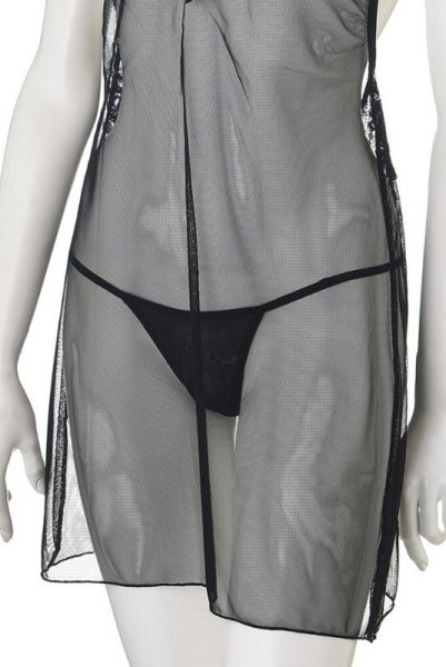 画像6: Rosana chemise  | ホルターネックのシースルー・スリップドレス＆Tバック2点セット・ブラック | Anais アナイス センシュアルランジェリー (6)