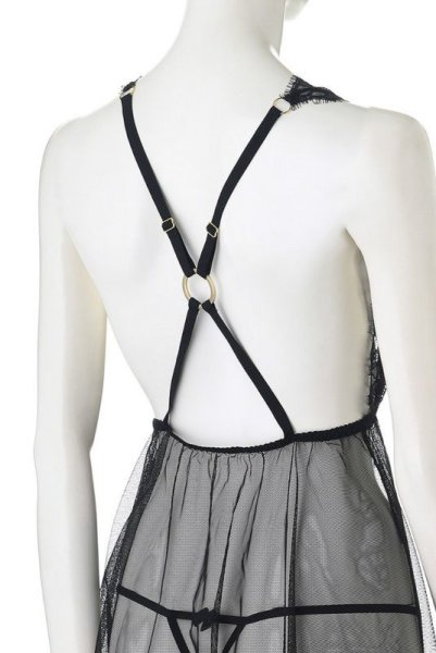 画像11: Venetia chemise  | シアーなレースのベビードール＆Tバック2点セット・シースルー・ブラック | Anais アナイス センシュアルランジェリー (11)