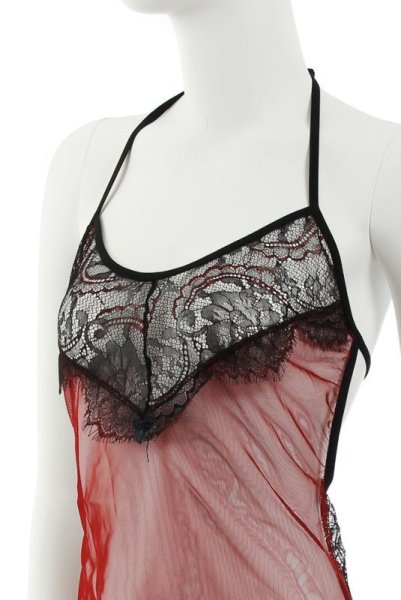 画像10: FANTASME babdoll  | ベビードール＆オープンクロッチタンガ2点セット・ワイン×ブラック | Anais アナイス センシュアルランジェリー (10)