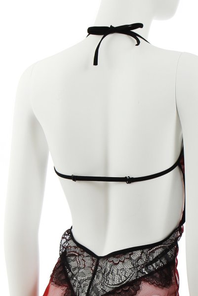 画像11: FANTASME babdoll  | ベビードール＆オープンクロッチタンガ2点セット・ワイン×ブラック | Anais アナイス センシュアルランジェリー (11)