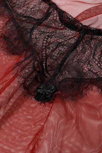 画像16: FANTASME babdoll  | ベビードール＆オープンクロッチタンガ2点セット・ワイン×ブラック | Anais アナイス センシュアルランジェリー (16)