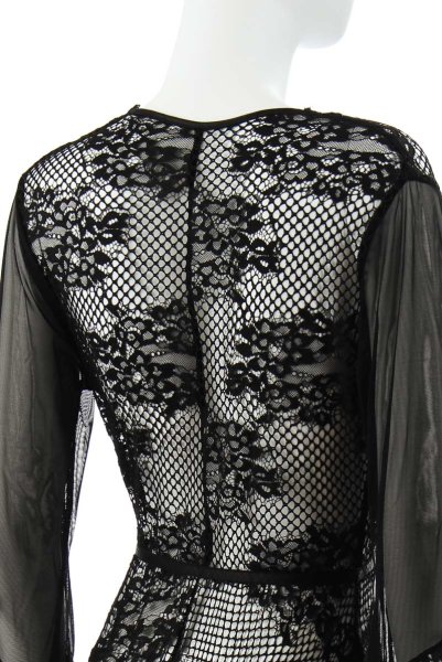 画像11: Celestia body  | レース・テディ・長袖・クロッチ開閉式・黒 | Anais アナイス センシュアルランジェリー (11)