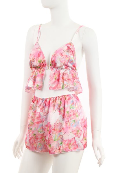 画像12: MIYU-Bra-Classic-Shorts | ブラレット＆ショーツセット・花柄・ピンク | Anais アナイス センシュアルランジェリー（在庫限り） (12)