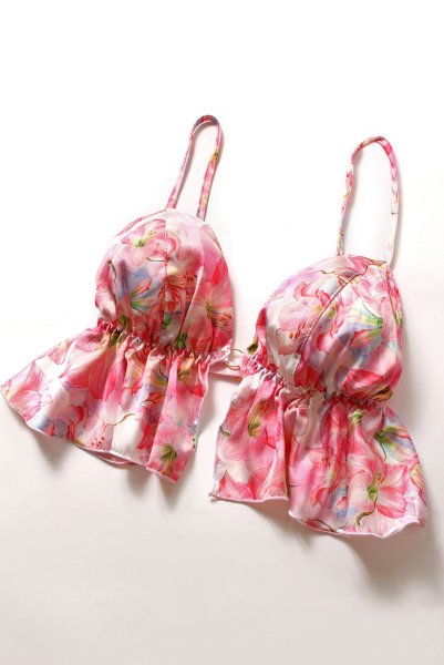 画像15: MIYU-Bra-Classic-Shorts | ブラレット＆ショーツセット・花柄・ピンク | Anais アナイス センシュアルランジェリー（在庫限り） (15)