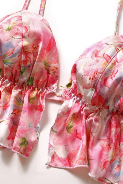 画像16: MIYU-Bra-Classic-Shorts | ブラレット＆ショーツセット・花柄・ピンク | Anais アナイス センシュアルランジェリー（在庫限り） (16)