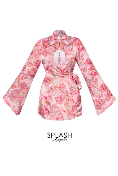 画像12: MIYU-short-robe | ショートローブ・花柄・ピンク | Anais アナイス センシュアルランジェリー(在庫限り) (12)