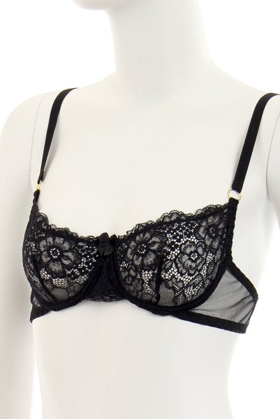 画像10: DIDO set  | ソフトブラ&ガーター&オープンクロッチタンガ3点セット・ハーフカップ・Tバック・ブラック | Anais アナイス センシュアルランジェリー (10)