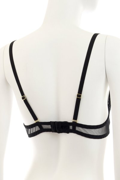 画像11: DIDO set  | ソフトブラ&ガーター&オープンクロッチタンガ3点セット・ハーフカップ・Tバック・ブラック | Anais アナイス センシュアルランジェリー (11)