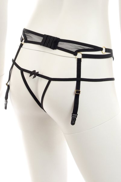 画像14: DIDO set  | ソフトブラ&ガーター&オープンクロッチタンガ3点セット・ハーフカップ・Tバック・ブラック | Anais アナイス センシュアルランジェリー (14)