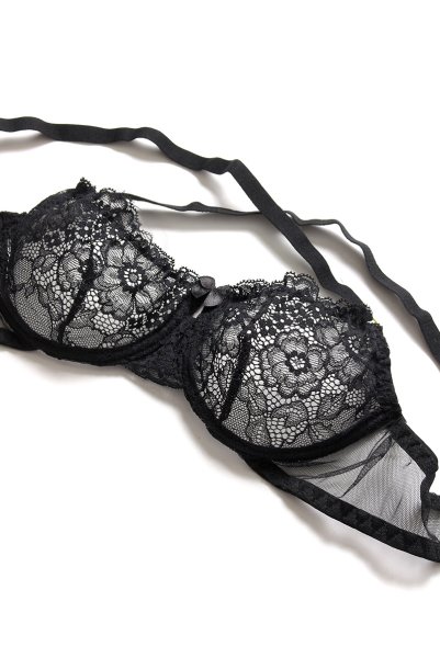 画像15: DIDO set  | ソフトブラ&ガーター&オープンクロッチタンガ3点セット・ハーフカップ・Tバック・ブラック | Anais アナイス センシュアルランジェリー (15)