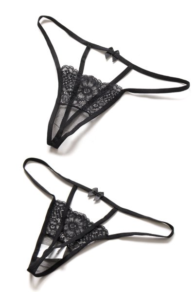 画像18: DIDO set  | ソフトブラ&ガーター&オープンクロッチタンガ3点セット・ハーフカップ・Tバック・ブラック | Anais アナイス センシュアルランジェリー (18)