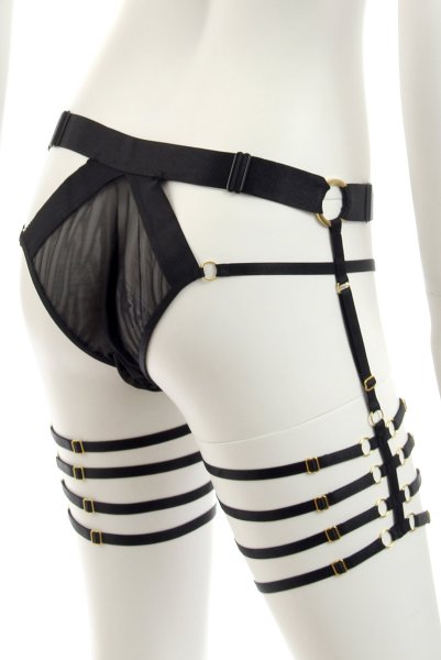 画像13: SPECIAL set  | ソフトブラ&ガーターリング付きショーツ2点セット・シースルー・ブラック | Anais アナイス センシュアルランジェリー (13)