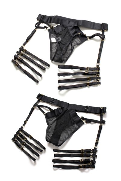 画像17: SPECIAL set  | ソフトブラ&ガーターリング付きショーツ2点セット・シースルー・ブラック | Anais アナイス センシュアルランジェリー (17)