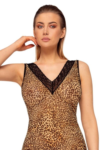 画像3: Cherish chemise  | レオパード柄スリップドレス・ヒョウ柄・ベージュ×ブラック | Anais アナイス センシュアルランジェリー (3)
