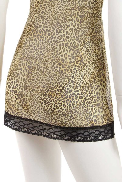 画像14: Cherish chemise  | レオパード柄スリップドレス・ヒョウ柄・ベージュ×ブラック | Anais アナイス センシュアルランジェリー (14)