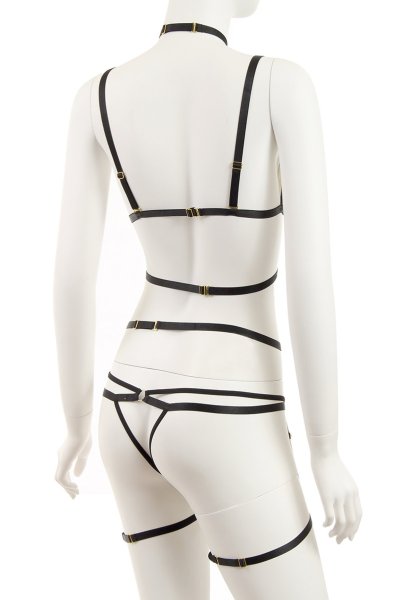 画像9: Cozmo set  | ソフトブラ&ネックストラップ&レッグガーター&タンガ4点セット・レオパード柄・オープンクロッチ | Anais アナイス センシュアルランジェリー (9)