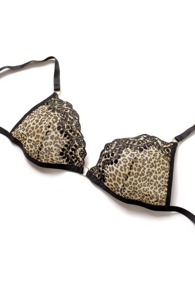 画像14: Cozmo set  | ソフトブラ&ネックストラップ&レッグガーター&タンガ4点セット・レオパード柄・オープンクロッチ | Anais アナイス センシュアルランジェリー (14)