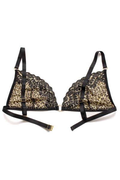 画像15: Cozmo set  | ソフトブラ&ネックストラップ&レッグガーター&タンガ4点セット・レオパード柄・オープンクロッチ | Anais アナイス センシュアルランジェリー (15)