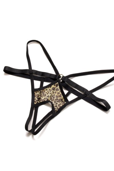 画像16: Cozmo set  | ソフトブラ&ネックストラップ&レッグガーター&タンガ4点セット・レオパード柄・オープンクロッチ | Anais アナイス センシュアルランジェリー (16)