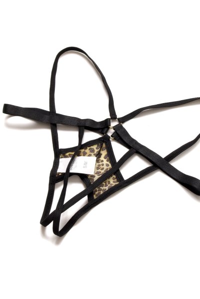 画像17: Cozmo set  | ソフトブラ&ネックストラップ&レッグガーター&タンガ4点セット・レオパード柄・オープンクロッチ | Anais アナイス センシュアルランジェリー (17)
