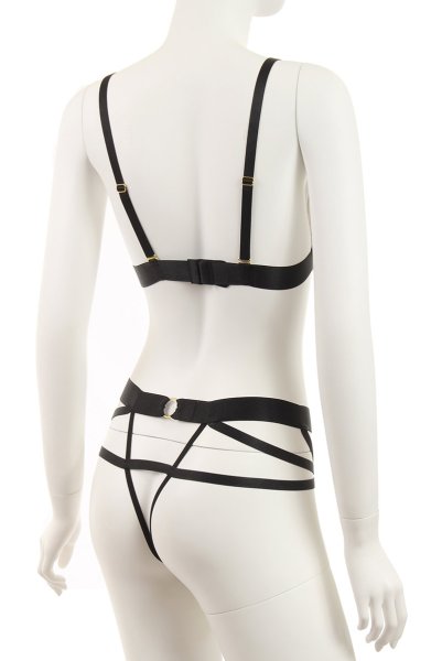 画像9: Izaro set  | ソフトブラ&オープンクロッチタンガ2点セット・ノンワイヤー・レオパード柄×ブラック | Anais アナイス センシュアルランジェリー (9)