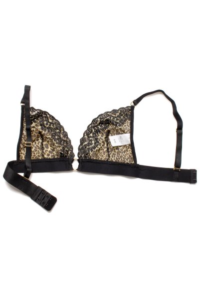 画像17: Izaro set  | ソフトブラ&オープンクロッチタンガ2点セット・ノンワイヤー・レオパード柄×ブラック | Anais アナイス センシュアルランジェリー (17)