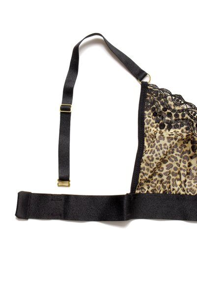 画像18: Izaro set  | ソフトブラ&オープンクロッチタンガ2点セット・ノンワイヤー・レオパード柄×ブラック | Anais アナイス センシュアルランジェリー (18)