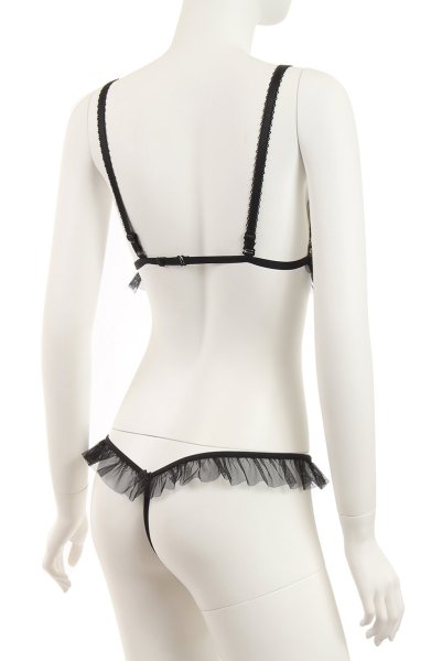 画像6: SALMAKIS teddy  | レオパード柄のオープンクロッチテディ・シースルー・黒×ヒョウ柄・編上げ | Anais アナイス センシュアルランジェリー (6)