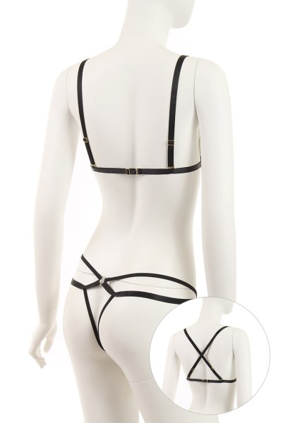 画像9: Paige set  | ブラレット&オープンクロッチタンガセット・ノンワイヤー・Tバック・レオパード柄 | Anais アナイス センシュアルランジェリー (9)