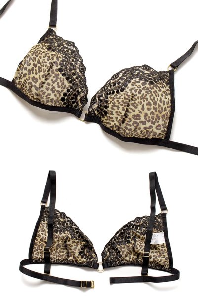 画像14: Paige set  | ブラレット&オープンクロッチタンガセット・ノンワイヤー・Tバック・レオパード柄 | Anais アナイス センシュアルランジェリー (14)