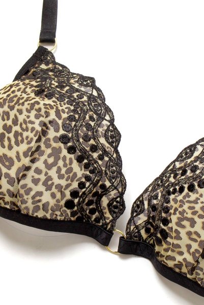 画像16: Paige set  | ブラレット&オープンクロッチタンガセット・ノンワイヤー・Tバック・レオパード柄 | Anais アナイス センシュアルランジェリー (16)