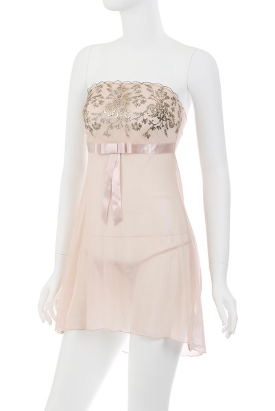 画像10: V-9519  | ベビードール＆タンガ2点セット・Tバック・シースルー・ゴールドラメ | Axami アクサミ| 輸入下着・高級ランジェリー   (10)