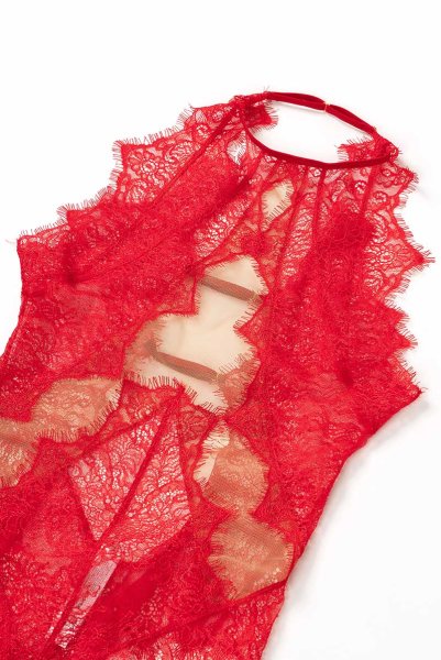 画像10: V-9590 | テディ・ボディ・シースルー・アイラッシュレース | AxamiSexy アクサミセクシー (10)