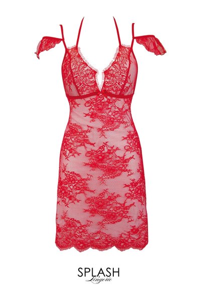 画像7: V-9589  | フレンチスリーブ風のベビードール&タンガ2点セット・アイラッシュレース | Axami アクサミ| 輸入下着・高級ランジェリー   (7)