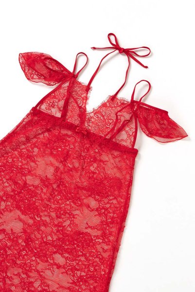 画像12: V-9589  | フレンチスリーブ風のベビードール&タンガ2点セット・アイラッシュレース | Axami アクサミ| 輸入下着・高級ランジェリー   (12)