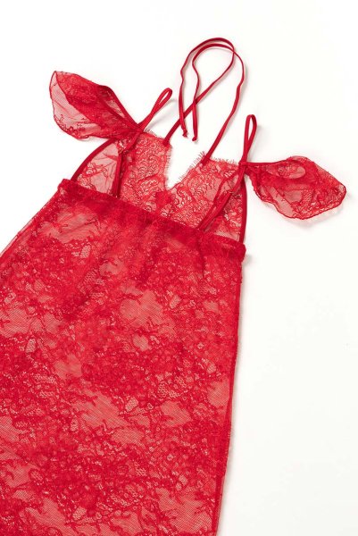 画像13: V-9589  | フレンチスリーブ風のベビードール&タンガ2点セット・アイラッシュレース | Axami アクサミ| 輸入下着・高級ランジェリー   (13)