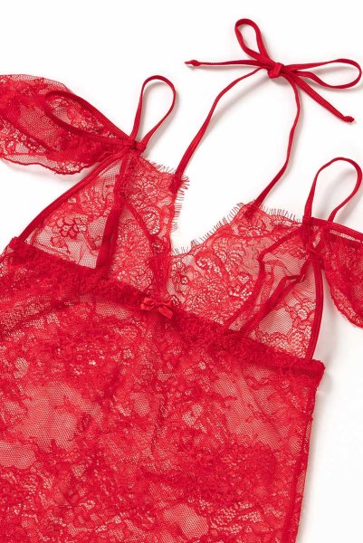 画像14: V-9589  | フレンチスリーブ風のベビードール&タンガ2点セット・アイラッシュレース | Axami アクサミ| 輸入下着・高級ランジェリー   (14)