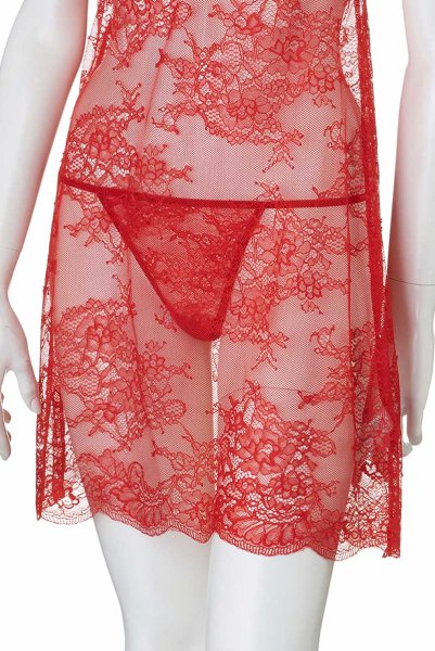 画像16: V-9589  | フレンチスリーブ風のベビードール&タンガ2点セット・アイラッシュレース | Axami アクサミ| 輸入下着・高級ランジェリー   (16)