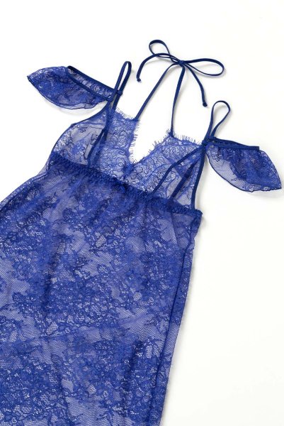 画像12: V-9609  | フレンチスリーブ風のベビードール&タンガ2点セット・アイラッシュレース | Axami アクサミ| 輸入下着・高級ランジェリー   (12)