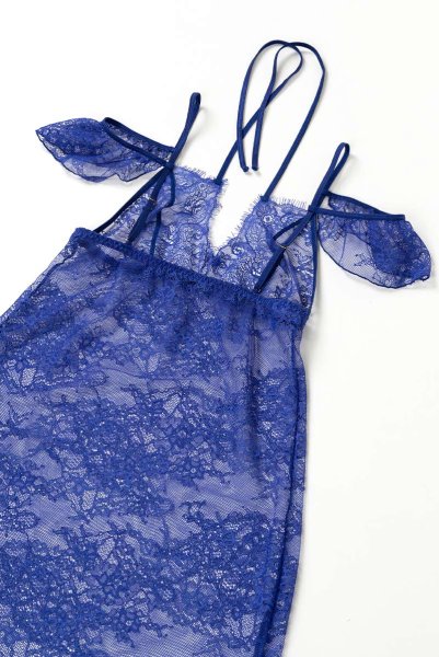 画像13: V-9609  | フレンチスリーブ風のベビードール&タンガ2点セット・アイラッシュレース | Axami アクサミ| 輸入下着・高級ランジェリー   (13)