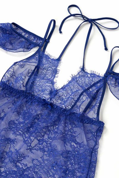 画像14: V-9609  | フレンチスリーブ風のベビードール&タンガ2点セット・アイラッシュレース | Axami アクサミ| 輸入下着・高級ランジェリー   (14)