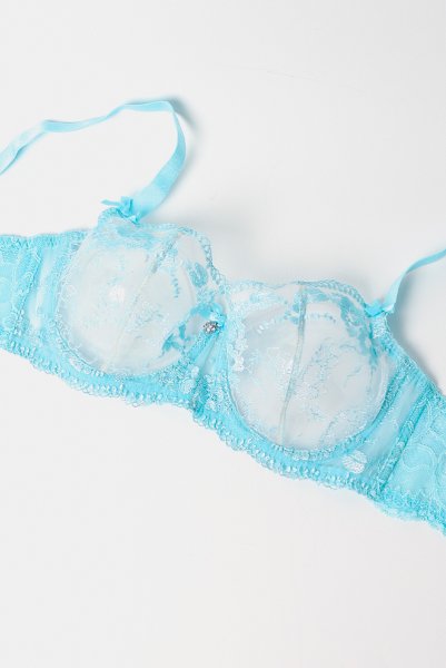 画像8: V-10131｜ 一枚レースブラ・ ライトブルー｜Axami アクサミ| 輸入下着・高級ランジェリー  (8)