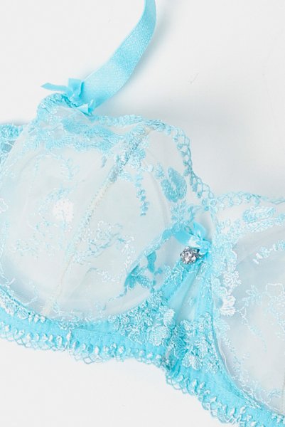 画像9: V-10131｜ 一枚レースブラ・ ライトブルー｜Axami アクサミ| 輸入下着・高級ランジェリー  (9)