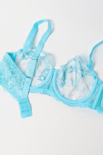 画像11: V-10131｜ 一枚レースブラ・ ライトブルー｜Axami アクサミ| 輸入下着・高級ランジェリー  (11)