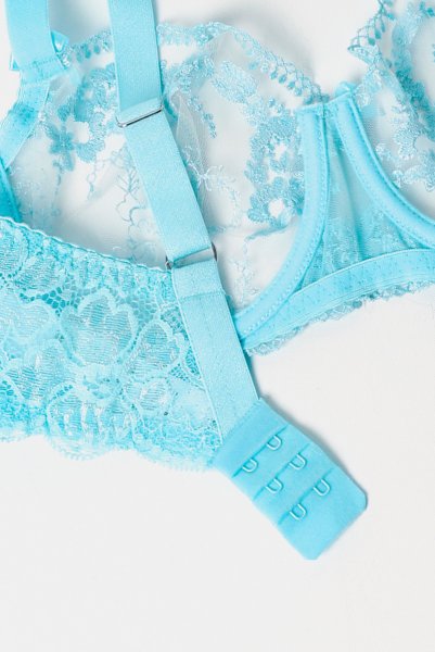 画像13: V-10131｜ 一枚レースブラ・ ライトブルー｜Axami アクサミ| 輸入下着・高級ランジェリー  (13)